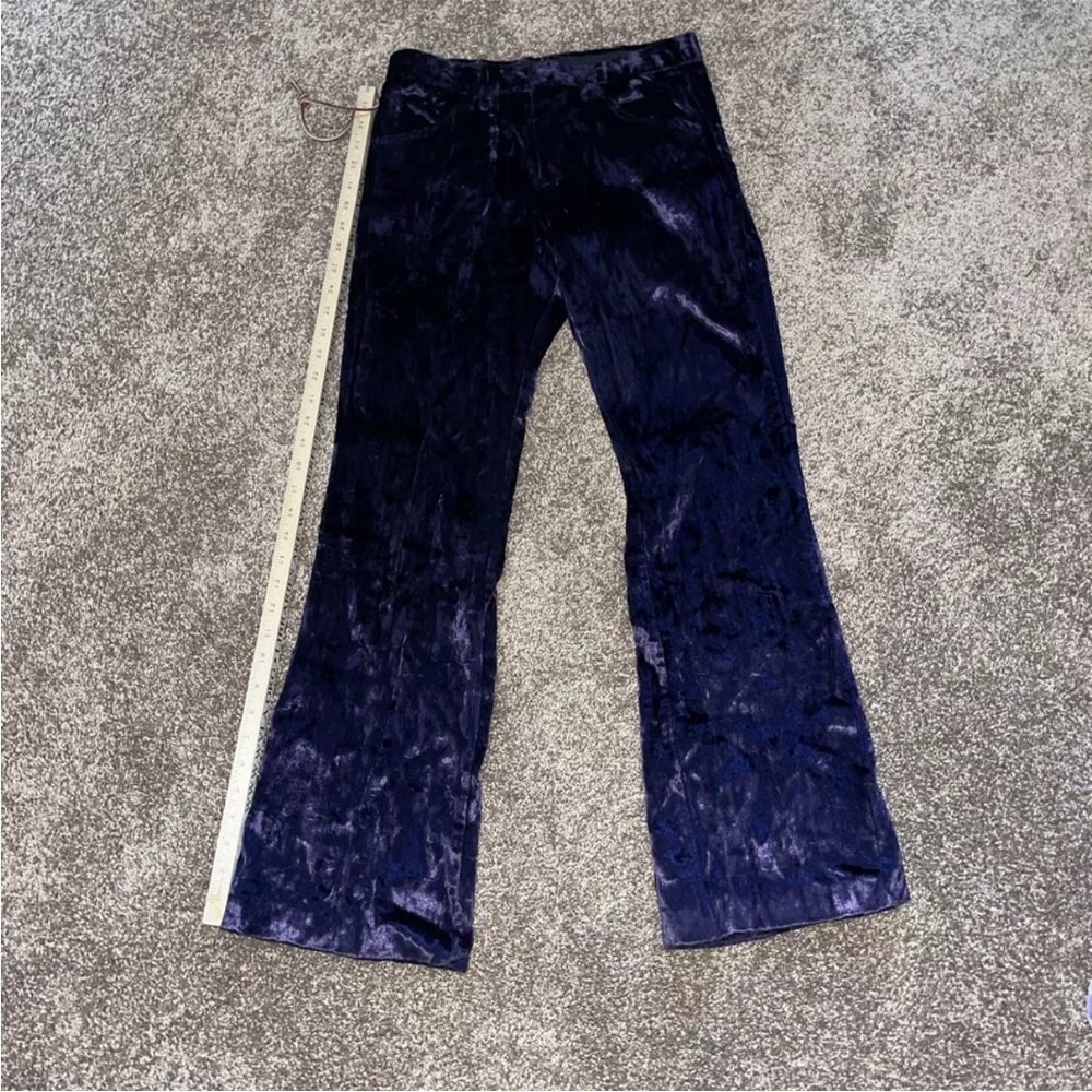 Vintage 1970s Purple Velvet Bell Bottoms Women’s X-Small